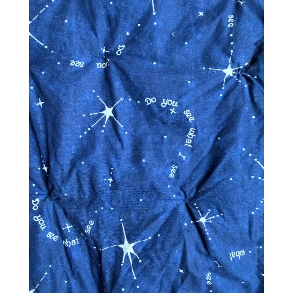Blue Snowman Hand Sewn Christmas Holiday Quilt Throw Wall Hanging 32.5 x 40 Tied